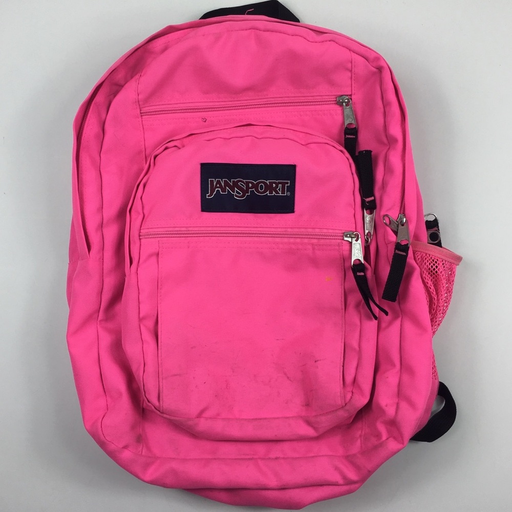 JanSport TDN7 pink big student backpack book bag